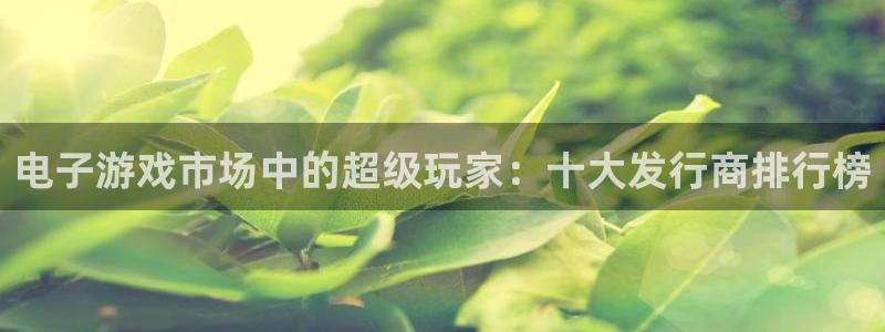im电竞官网官网注册账号密码：电子游戏市场中的超级玩家：十大发行商排行榜